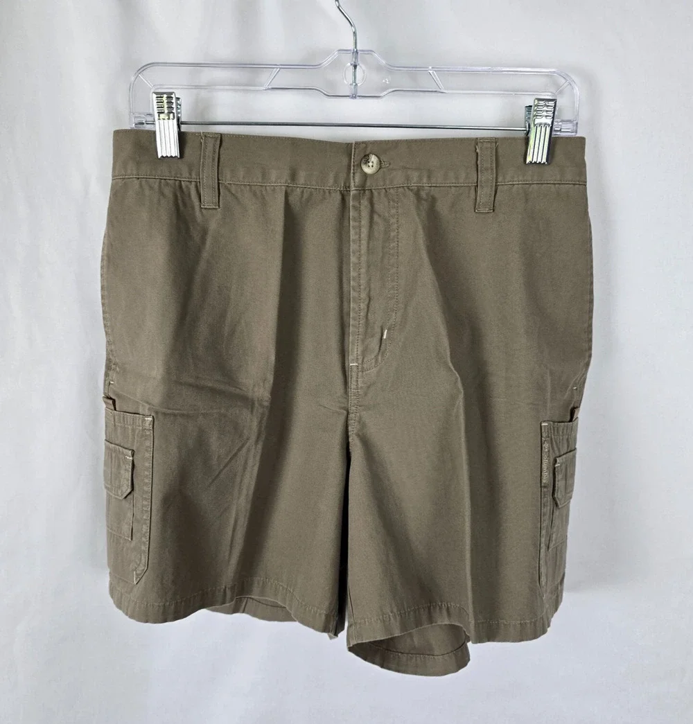 Columbia Cargo Shorts Women's M Khaki Brown 100% Cotton